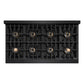 ZLINE 48 in. 6.7 cu. ft. Classic Gas Range with 8 Burner DuoPro™ Cooktop and Dual Ovens in Black Stainless Steel, Open Box-Great Condition