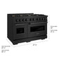 ZLINE 48 in. 6.7 cu. ft. Classic Gas Range with 8 Burner DuoPro™ Cooktop and Dual Ovens in Black Stainless Steel, Open Box-Great Condition