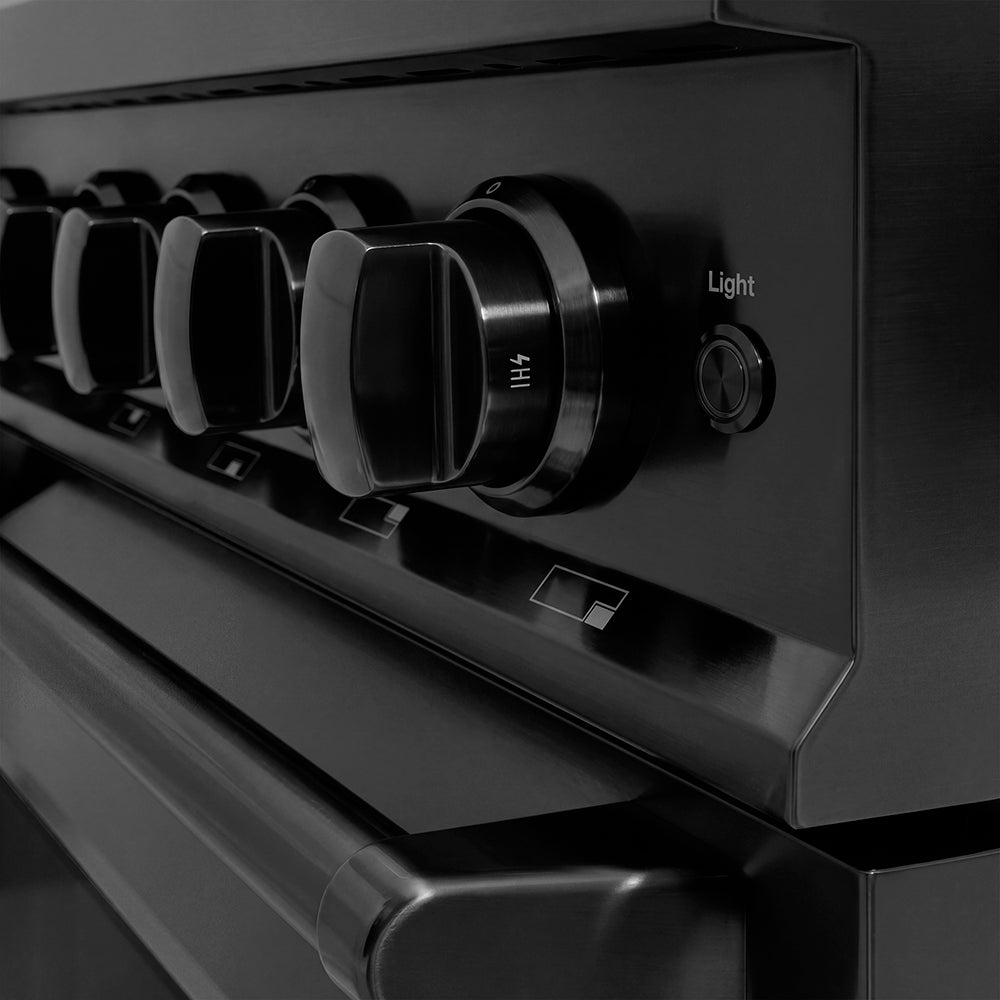 ZLINE 48 in. 6.7 cu. ft. Classic Gas Range with 8 Burner DuoPro™ Cooktop and Dual Ovens in Black Stainless Steel, Open Box-Great Condition