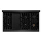 ZLINE 48 in. 6.7 cu. ft. Classic Double Oven Gas Range with 8 Burner Cooktop in Black Stainless Steel (CGRB-48) top-down, above cooktop.