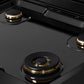 ZLINE 30 in. Classic Gas Rangetop with 4 Brass Burners and Porcelain Cooktop in Black Stainless Steel (RTB-BR-30)