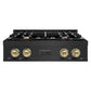 ZLINE Autograph Edition 30 in. Classic Gas Rangetop with 4 Burners and Porcelain Cooktop in Black Stainless Steel with Champagne Bronze Accents (RTBZ-30-CB)