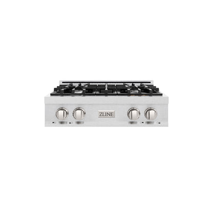 ZLINE 30 in. Classic Gas Rangetop with 4 Burners and Porcelain Cooktop in Satin Stainless Steel (RTS-30)