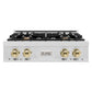 ZLINE Autograph Edition 30 in. Classic Gas Rangetop with 4 Burners and Porcelain Cooktop in Satin Stainless Steel with Polished Gold Accents (RTSZ-30-G)