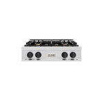 ZLINE Autograph Edition 30 in. Classic Gas Rangetop with 4 Burners and Porcelain Cooktop in Satin Stainless Steel with Matte Black Accents (RTSZ-30-MB) main image.