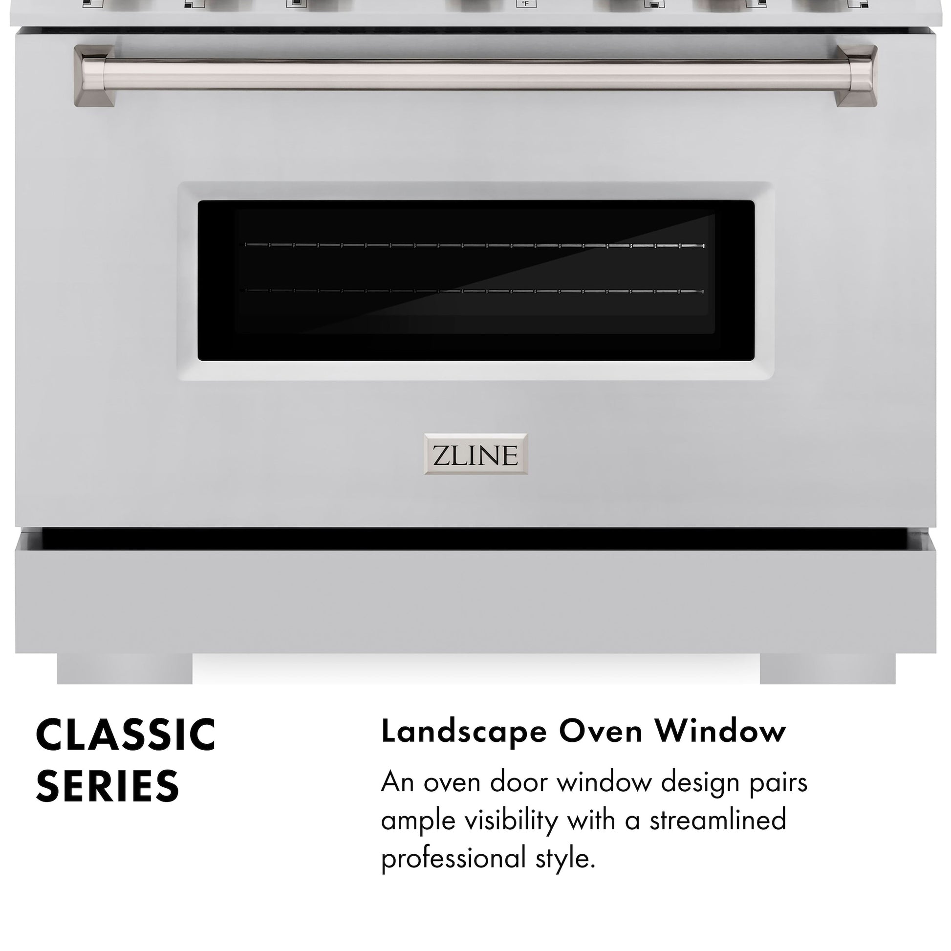 ZLINE 30 in. 4.2 cu. ft. Classic Dual Fuel Range with 4 Burner Gas Cooktop and Electric Convection Oven in Stainless Steel, Open Box-Great Condition