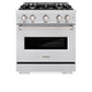 ZLINE 30 in. 4.2 cu. ft. Classic Dual Fuel Range with 4 Burner Gas Cooktop and Electric Convection Oven in Satin Stainless Steel, Open Box-Great Condition