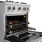 ZLINE 30 in. 4.2 cu. ft. Classic Dual Fuel Range with 4 Burner Gas Cooktop and Electric Convection Oven in Satin Stainless Steel, Open Box-Good Condition