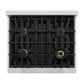 ZLINE 30 in. 4.2 cu. ft. Classic Dual Fuel Range with 4 Burner Gas Cooktop and Electric Convection Oven in Satin Stainless Steel, Open Box-Great Condition