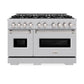 ZLINE 48 in. 6.7 cu. ft. Classic Double Oven Dual Fuel Range with 8 Burner Gas Cooktop in Satin Stainless Steel, Open Box-Good Condition
