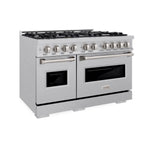 ZLINE 48 in. 6.7 cu. ft. Classic Double Oven Dual Fuel Range with 8 Burner Gas Cooktop in Satin Stainless Steel, Open Box-Good Condition