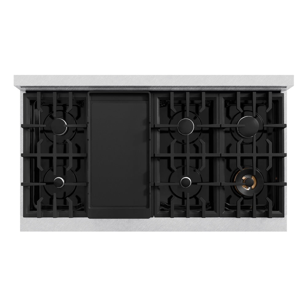 ZLINE 48 in. 6.7 cu. ft. Classic Double Oven Dual Fuel Range with 8 Burner Gas Cooktop in Satin Stainless Steel, Open Box-Good Condition