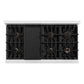 ZLINE Autograph Edition 48 in. 6.7 cu. ft. Classic Double Oven Dual Fuel Range with 8 Burner Gas Cooktop in Satin Stainless Steel and Champagne Bronze Accents, Open Box-Great Condition