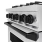 ZLINE Autograph Edition 30 in. 4.2 cu. ft. Classic Dual Fuel Range with 4 Burner Gas Cooktop and Electric Convection Oven in Satin Stainless Steel with Matte Black Accents, Open Box-Great Condition
