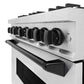 ZLINE Autograph Edition 36 in. 5.2 cu. ft. Classic Dual Fuel Range with 6 Burner Gas Cooktop and Electric Convection Oven in Satin Stainless Steel with Matte Black Accents, Open Box-Good Condition