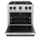 ZLINE Autograph Edition 30 in. 4.2 cu. ft. Classic Dual Fuel Range with 4 Burner Gas Cooktop and Electric Convection Oven in Satin Stainless Steel with Matte Black Accents, Open Box-Great Condition