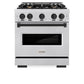 ZLINE Autograph Edition 30 in. 4.2 cu. ft. Classic Dual Fuel Range with 4 Burner Gas Cooktop and Electric Convection Oven in Satin Stainless Steel with Matte Black Accents, Open Box-Great Condition