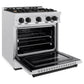 ZLINE Autograph Edition 30 in. 4.2 cu. ft. Classic Dual Fuel Range with 4 Burner Gas Cooktop and Electric Convection Oven in Satin Stainless Steel with Matte Black Accents, Open Box-Great Condition