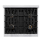 ZLINE Autograph Edition 30 in. 4.2 cu. ft. Classic Dual Fuel Range with 4 Burner Gas Cooktop and Electric Convection Oven in Satin Stainless Steel with Matte Black Accents, Open Box-Great Condition