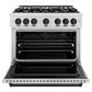 ZLINE Autograph Edition 36 in. 5.2 cu. ft. Classic Dual Fuel Range with 6 Burner Gas Cooktop and Electric Convection Oven in Satin Stainless Steel with Matte Black Accents, Open Box-Good Condition