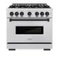 ZLINE Autograph Edition 36 in. 5.2 cu. ft. Classic Dual Fuel Range with 6 Burner Gas Cooktop and Electric Convection Oven in Satin Stainless Steel with Matte Black Accents, Open Box-Good Condition