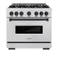 ZLINE Autograph Edition 36 in. 5.2 cu. ft. Classic Dual Fuel Range with 6 Burner Gas Cooktop and Electric Convection Oven in Satin Stainless Steel with Matte Black Accents, Open Box-Great Condition