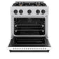 ZLINE Autograph Edition 30 in. 4.2 cu. ft. Classic Dual Fuel Range with 4 Burner Gas Cooktop and Electric Convection Oven in Satin Stainless Steel with White Matte Door and Matte Black Accents, Open Box-Great Condition