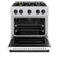 ZLINE Autograph Edition 30 in. 4.2 cu. ft. Classic Dual Fuel Range with 4 Burner Gas Cooktop and Electric Convection Oven in Satin Stainless Steel with White Matte Door and Matte Black Accents, Open Box-Good Condition