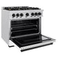 ZLINE Autograph Edition 36 in. 5.2 cu. ft. Classic Dual Fuel Range with 6 Burner Gas Cooktop and Electric Convection Oven in Satin Stainless Steel with White Matte Door and Matte Black Accents, Open Box-Good Condition