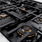 ZLINE Autograph Edition 36 in. 5.2 cu. ft. Classic Dual Fuel Range with 6 Burner Gas Cooktop and Electric Convection Oven in Satin Stainless Steel with Polished Gold Accents, Open Box-Great Condition