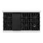 ZLINE Autograph Edition 48 in. 6.7 cu. ft. Classic Double Oven Dual Fuel Range with 8 Burner Gas Cooktop in Satin Stainless Steel with Black Matte Doors and Polished Gold Accents, Open Box-Good Condition