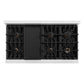 ZLINE Autograph Edition 48 in. 6.7 cu. ft. Classic Double Oven Dual Fuel Range with 8 Burner Gas Cooktop in Satin Stainless Steel and Polished Gold Accents, Open Box-Good Condition