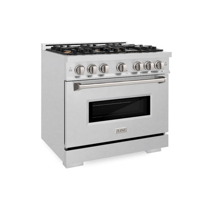 ZLINE 36 in. 5.2 cu. ft. Classic Dual Fuel Range with Gas Cooktop and Electric Convection Oven in Satin Stainless Steel with 6 Brass Burners (CDRS-BR-36)