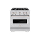 ZLINE 30 in. 4.2 cu. ft. Classic Dual Fuel Range with 4 Burner Gas Cooktop and Electric Convection Oven in Satin Stainless Steel, Open Box-Great Condition