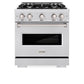 ZLINE 30 in. 4.2 cu. ft. Classic Gas Range with 4 Burner Cooktop and Convection Gas Oven in Satin Stainless Steel, Open Box-Good Condition