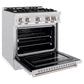 ZLINE 30 in. 4.2 cu. ft. Classic Gas Range with 4 Burner Cooktop and Convection Gas Oven in Satin Stainless Steel, Open Box-Great Condition