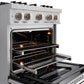ZLINE 30 in. 4.2 cu. ft. Classic Gas Range with 4 Burner Cooktop and Convection Gas Oven in Satin Stainless Steel, Open Box-Good Condition