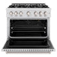 ZLINE 36 in. 5.2 cu. ft. Classic Gas Range with 6 Burner Cooktop and Convection Gas Oven in Satin Stainless Steel, Open Box-Great Condition
