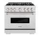 ZLINE 36 in. 5.2 cu. ft. Classic Gas Range with 6 Burner Cooktop and Convection Gas Oven in Satin Stainless Steel, Open Box-Great Condition