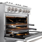 ZLINE 36 in. 5.2 cu. ft. Classic Gas Range with 6 Burner Cooktop and Convection Gas Oven in Satin Stainless Steel, Open Box-Good Condition