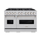 ZLINE 48 in. 6.7 cu. ft. Classic Double Oven Gas Range with 8 Burner Cooktop in Satin Stainless Steel, Open Box-Good Condition