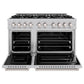 ZLINE 48 in. 6.7 cu. ft. Classic Double Oven Gas Range with 8 Burner Cooktop in Satin Stainless Steel, Open Box-Great Condition