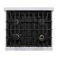 ZLINE Autograph Edition 30 in. 4.2 cu. ft. Classic Gas Range with 4 Burner Cooktop and Convection Gas Oven in Satin Stainless Steel and Champagne Bronze Accents, Open Box-Good Condition