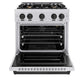 ZLINE Autograph Edition 30 in. 4.2 cu. ft. Classic Gas Range with 4 Burner Cooktop and Convection Gas Oven in Satin Stainless Steel and Matte Black Accents, Open Box-Good Condition