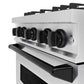 ZLINE Autograph Edition 30 in. 4.2 cu. ft. Classic Gas Range with 4 Burner Cooktop and Convection Gas Oven in Satin Stainless Steel and Matte Black Accents, Open Box-Great Condition