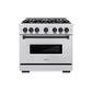 ZLINE Autograph Edition 36 in. 5.2 cu. ft. Classic Gas Range with 6 Burner Cooktop and Convection Gas Oven in Satin Stainless Steel and Matte Black Accents, Open Box-Great Condition