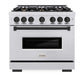 ZLINE Autograph Edition 36 in. 5.2 cu. ft. Classic Gas Range with 6 Burner Cooktop and Convection Gas Oven in Satin Stainless Steel and Matte Black Accents, Open Box-Good Condition