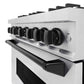 ZLINE Autograph Edition 36 in. 5.2 cu. ft. Classic Gas Range with 6 Burner Cooktop and Convection Gas Oven in Satin Stainless Steel and Matte Black Accents, Open Box-Good Condition