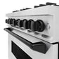ZLINE Autograph Edition 36 in. 5.2 cu. ft. Classic Gas Range with 6 Burner Cooktop and Convection Gas Oven in Satin Stainless Steel and Matte Black Accents, Open Box-Great Condition