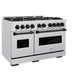 ZLINE Autograph Edition 48 in. 6.7 cu. ft. Classic Double Oven Gas Range with 8 Burner Cooktop in Satin Stainless Steel and Matte Black Accents, Open Box-Good Condition